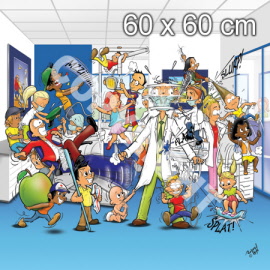 Optie: Bedrukking achterzijde, cartoon:: 60 x 60 Tandartsenpraktijk (12.002)