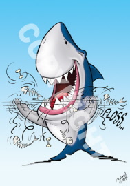 tandarts flossende haai